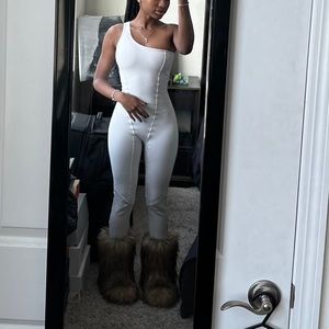 Matte Brand White Jumpsuit